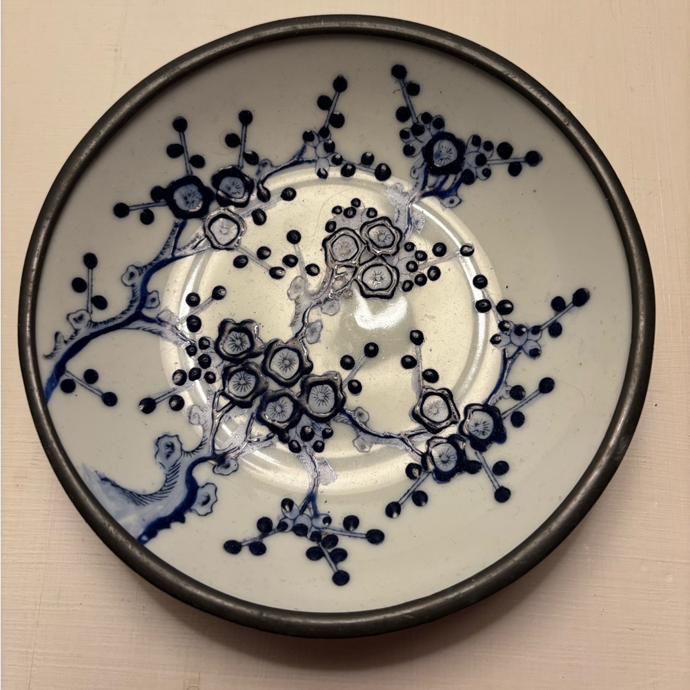 Elegant Blue and White Ceramic dish